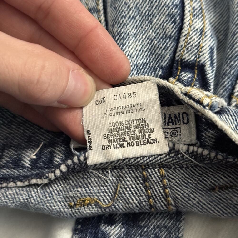 Vintage Waist 27 80s Georges Marciano Guess High Waist Acid Wash Denim Skirt USA - Picture 6 of 8
